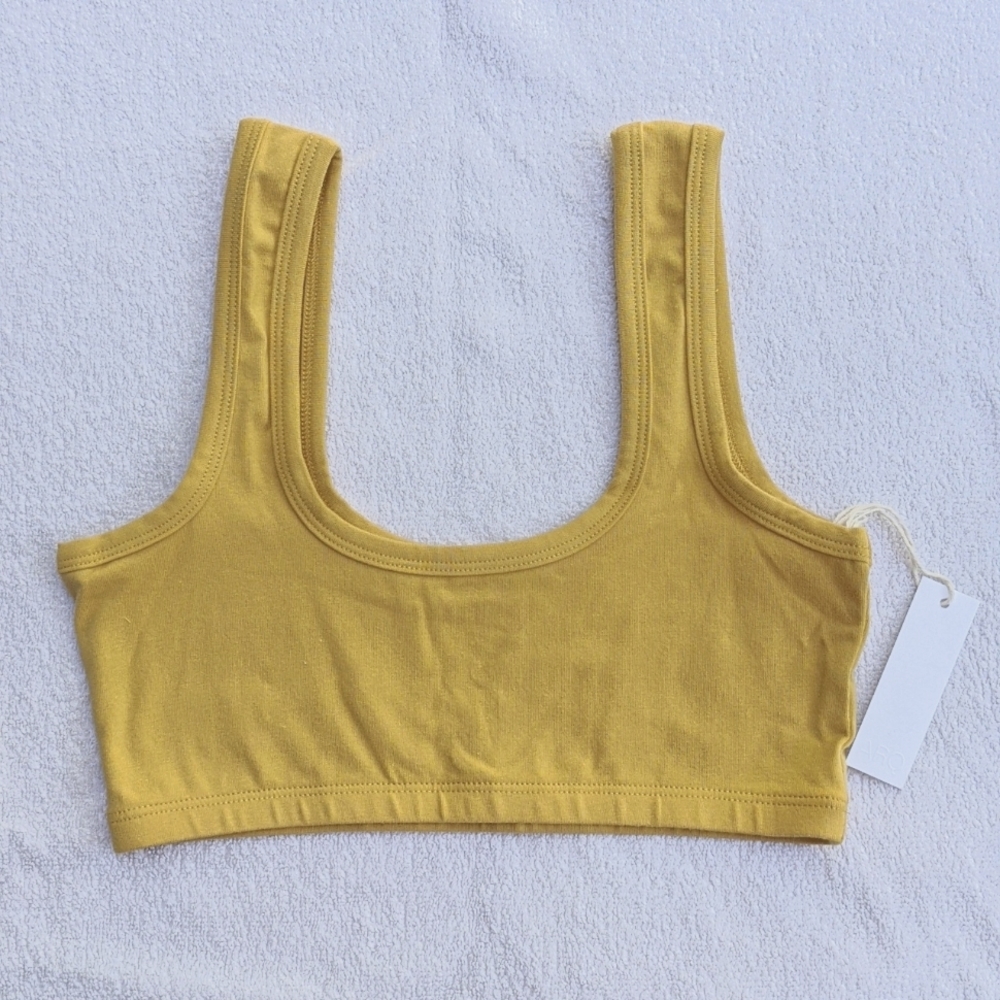 NWT ARQ Wide Strap Bra Medium Dusty Yellow